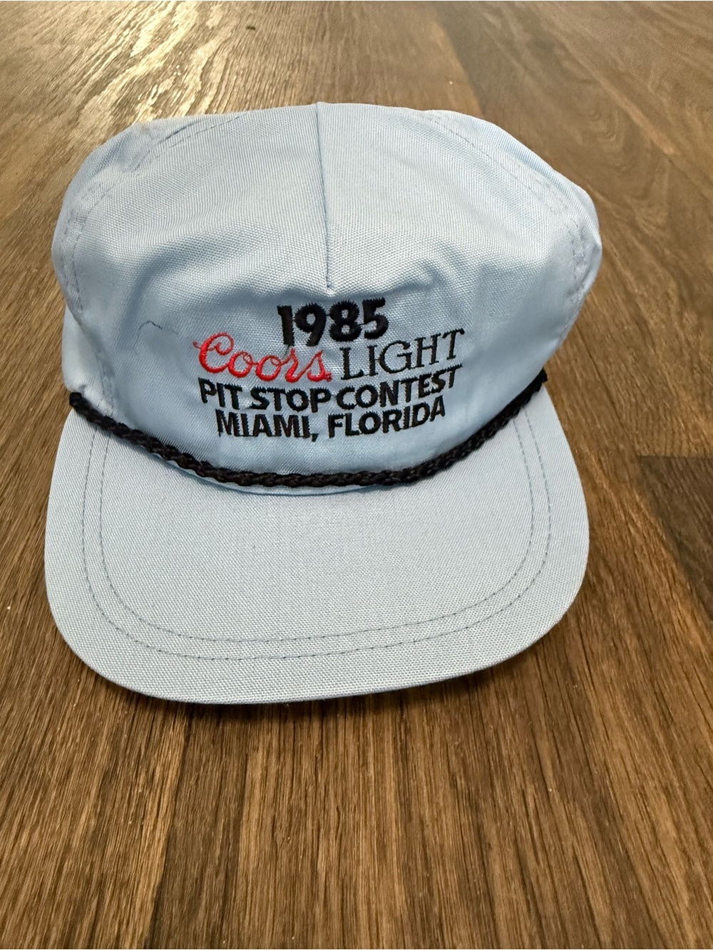 Vintage 1985 Coors Light Pit Stop Contest Miami, Florida rope hat